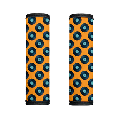 Blue Vinyl Record Pattern Print Handle Covers