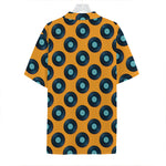 Blue Vinyl Record Pattern Print Hawaiian Shirt