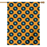 Blue Vinyl Record Pattern Print House Flag