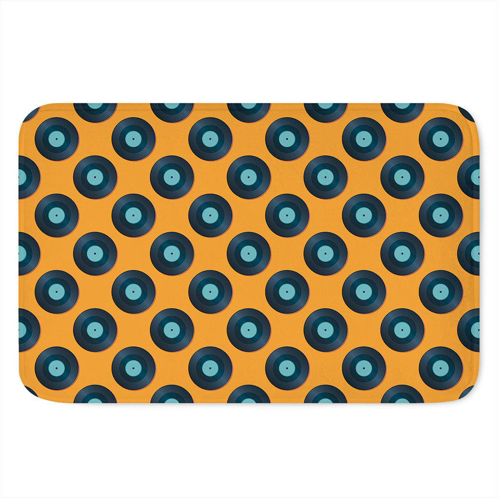 Blue Vinyl Record Pattern Print Indoor Door Mat