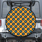 Blue Vinyl Record Pattern Print Leather Spare Tire Cover