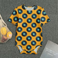 Blue Vinyl Record Pattern Print Men's Bodysuit