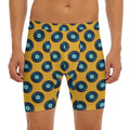 Blue Vinyl Record Pattern Print Men's Long Boxer Briefs