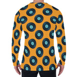 Blue Vinyl Record Pattern Print Men's Long Sleeve T-Shirt