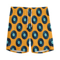 Blue Vinyl Record Pattern Print Men's Athletic Shorts