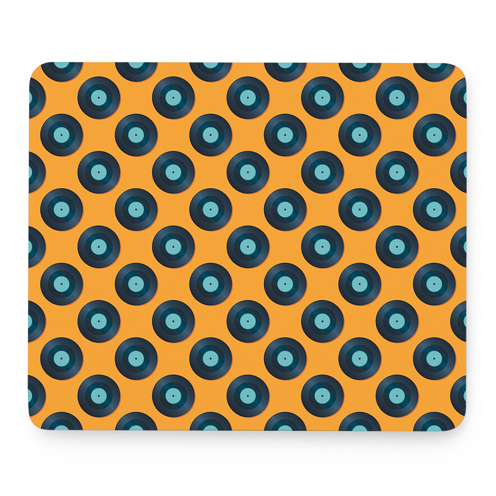 Blue Vinyl Record Pattern Print Mouse Pad