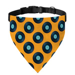 Blue Vinyl Record Pattern Print Over The Collar Dog Bandana