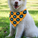 Blue Vinyl Record Pattern Print Over The Collar Dog Bandana