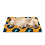 Blue Vinyl Record Pattern Print Pet Cooling Mat Cover