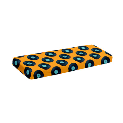 Blue Vinyl Record Pattern Print Piano Keyboard Cover