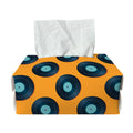 Blue Vinyl Record Pattern Print Rectangle Tissue Box Cover