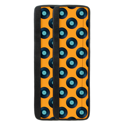 Blue Vinyl Record Pattern Print Refrigerator Handle Covers