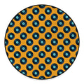 Blue Vinyl Record Pattern Print Round Floor Mat
