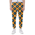 Blue Vinyl Record Pattern Print Joggers