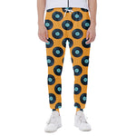 Blue Vinyl Record Pattern Print Scuba Joggers
