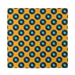 Blue Vinyl Record Pattern Print Silk Bandana