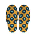 Blue Vinyl Record Pattern Print Slippers