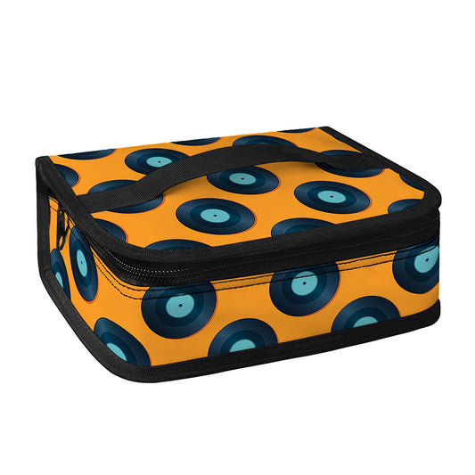 Blue Vinyl Record Pattern Print Small Lunch Bag