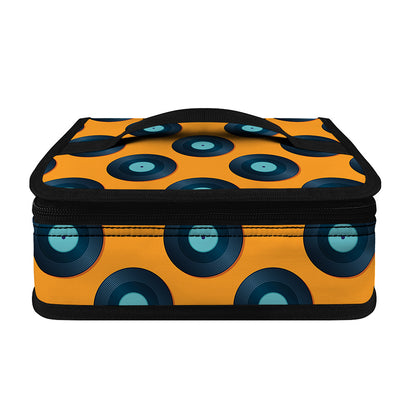 Blue Vinyl Record Pattern Print Small Lunch Bag