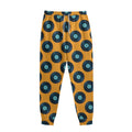 Blue Vinyl Record Pattern Print Sweatpants