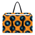 Blue Vinyl Record Pattern Print Utility Tote Bag