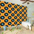 Blue Vinyl Record Pattern Print Wall Sticker