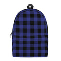 Navy Blue And Black Buffalo Check Print School Backpack