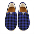 Navy Blue And Black Buffalo Check Print Casual Shoes