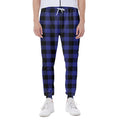 Navy Blue And Black Buffalo Check Print Joggers