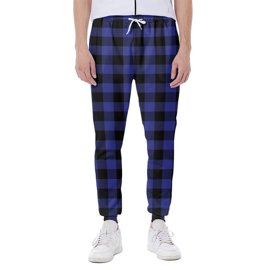 Blue Violet And Black Buffalo Check Print Scuba Joggers