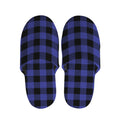 Navy Blue And Black Buffalo Check Print Slippers