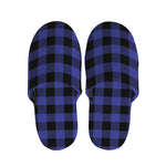 Blue Violet And Black Buffalo Check Print Slippers