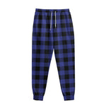 Blue Violet And Black Buffalo Check Print Sweatpants