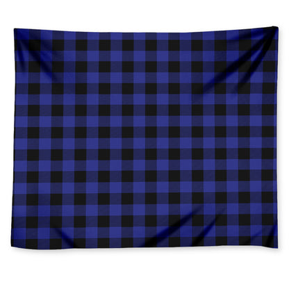 Blue Violet And Black Buffalo Check Print Tapestry