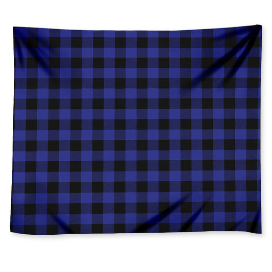 Blue Violet And Black Buffalo Check Print Tapestry