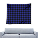 Blue Violet And Black Buffalo Check Print Tapestry