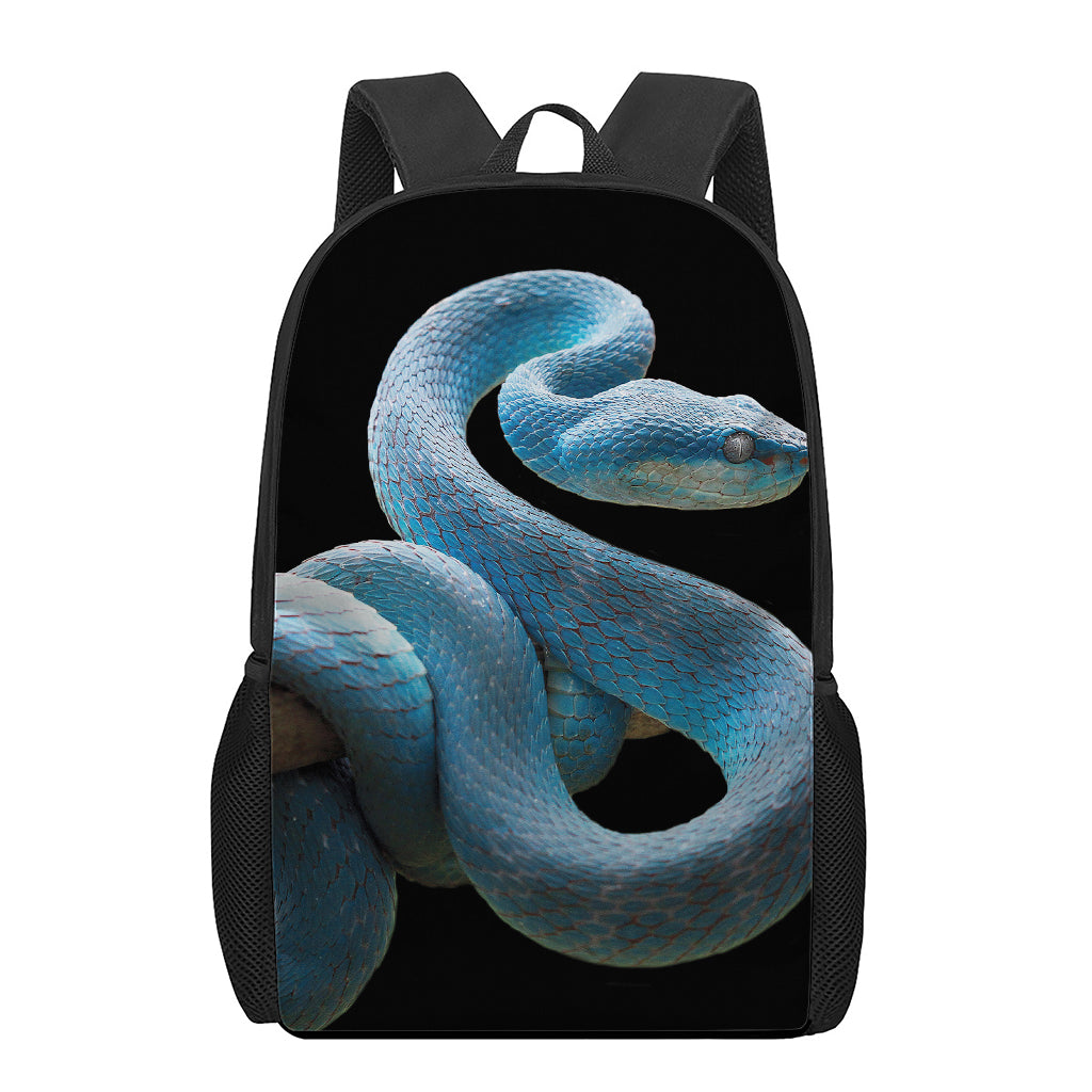 Blue Viper Snake Print 17 Inch Backpack