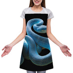 Blue Viper Snake Print Adjustable Apron