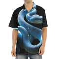 Blue Viper Snake Print Aloha Shirt