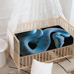 Blue Viper Snake Print Baby Crib Sheet