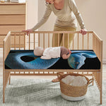 Blue Viper Snake Print Baby Crib Sheet
