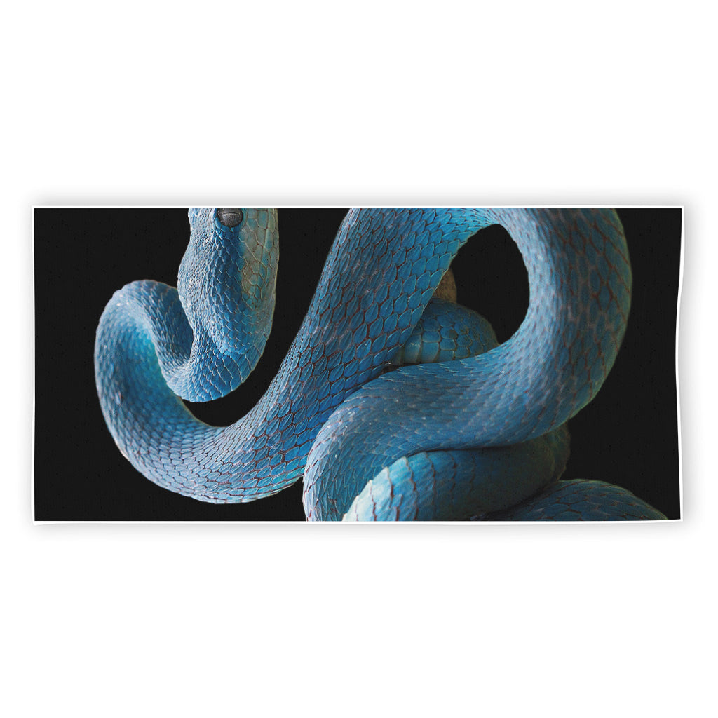 Blue Viper Snake Print Beach Towel