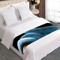 Blue Viper Snake Print Bed Runner