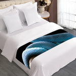 Blue Viper Snake Print Bed Runner
