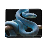 Blue Viper Snake Print Bifold Wallet