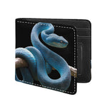 Blue Viper Snake Print Bifold Wallet
