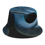 Blue Viper Snake Print Bucket Hat