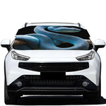 Blue Viper Snake Print Car Windshield Snow Cover