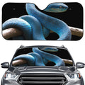 Blue Viper Snake Print Car Windshield Sun Shade