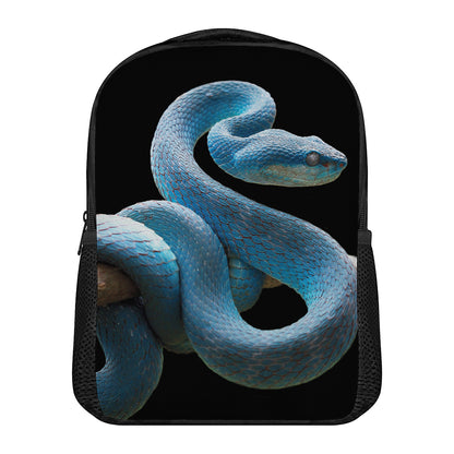 Blue Viper Snake Print Casual Backpack